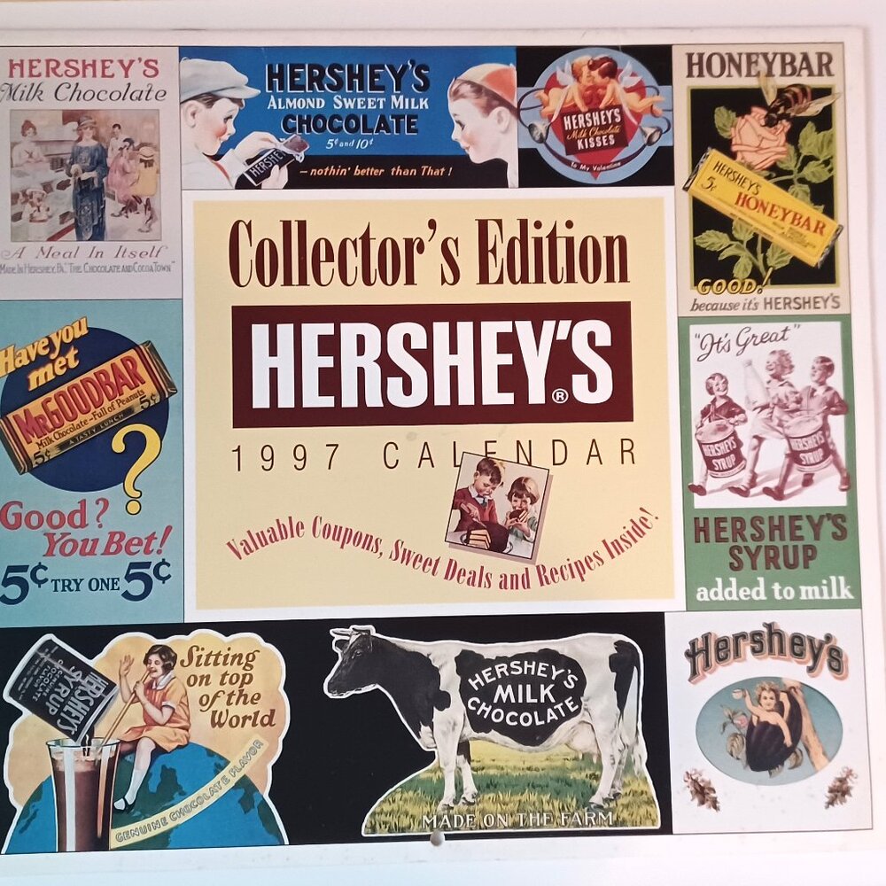 Vintage 1997 Hersheys Chocolate Calendar Days Same as 2025